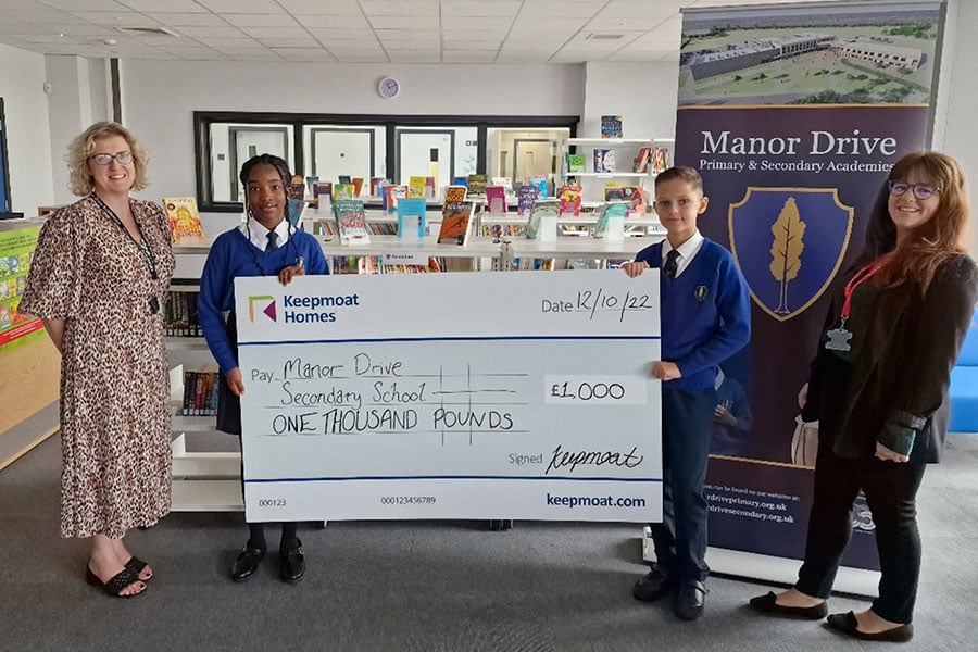 Keepmoat Homes Donates a Full Bookcase to Pupils at New Local Secondary Academy